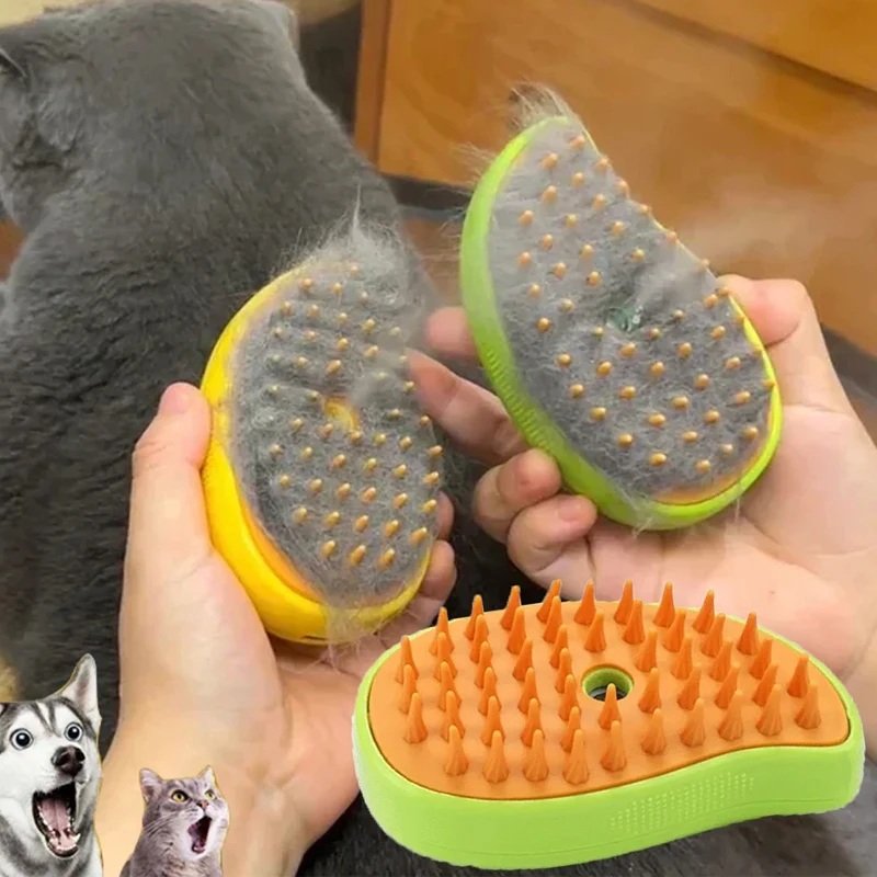 Peine Cepillo A Vapor 3 En 1 Perro Gato Cachorro Masaje Usb - Imagen 2