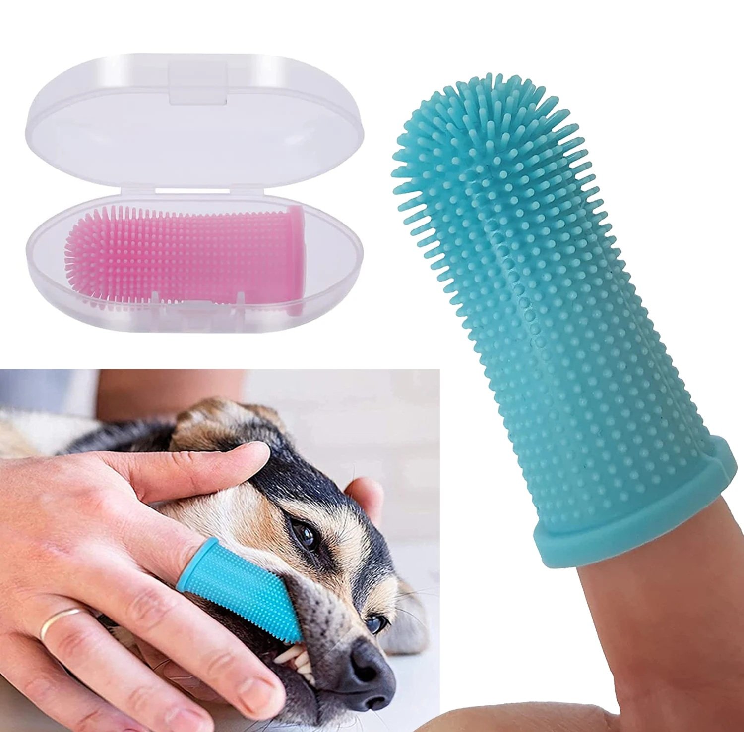 Cepillo Dental Para Perros Dedal Mascotas Silicona X 4 Unidades - Imagen 7